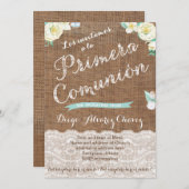 Erste Kommune Einladungen auf Spanisch für Junge (Vorne/Hinten)