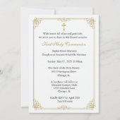 Erste Kommune Eucharist Heiliger Geist Floral Einladung (Vorderseite)