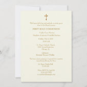 Erste Kommune Eucharist Rosa Blumenkreuz Einladung (Vorderseite)