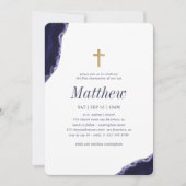 Erste Kommune für Ihm Geode Imitate Gold Cross Einladung (Vorderseite)