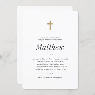 Erste Kommune für ihn Minimalistischen Imitat Gold Einladung