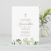 Erste Kommune für ihr Aquarellkreuzblatt Einladung (Stehend Vorderseite)