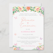 Erste Kommune für Mädchen auf Spanisch, englische  Einladung (Vorderseite)