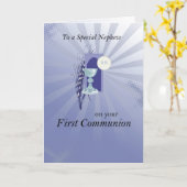 Erste Kommune für Nephew mit blauen Strahlen Karte (Gelbe Blume)