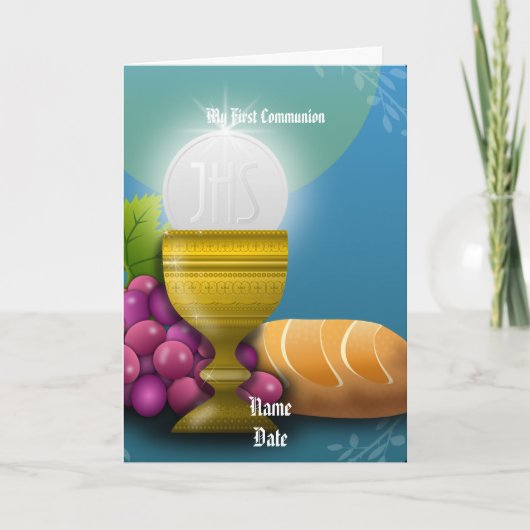 Erste Kommune gibt Eucharist Personalisiert Karte (Vorderseite)