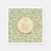 Erste Kommune Grüne Blätter Imitate Gold Foil Morr Serviette (Vorderseite)