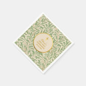 Erste Kommune Grüne Blätter Imitate Gold Foil Morr Serviette (Ecke)