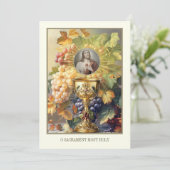 Erste Kommune Heiliges Herz Jesus Chalice Host Einladung (Stehend Vorderseite)