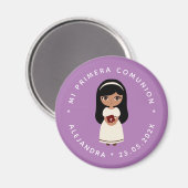 Erste Kommune Hispanic Girl Mi Primera Comunion Magnet (Vorderseite/Rückseite)