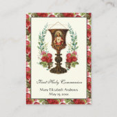 Erste Kommune Jesus Chalice Rose Gebet Visitenkarte (Vorderseite)