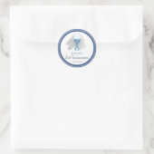 Erste Kommune - Junge Runder Aufkleber (Tasche)