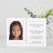 Erste Kommune - Mädchen Einladung (Stehend Vorderseite)