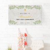 Erste Kommune-Marble-Foliage-Kalligraphie Willkomm Banner (Insitu)