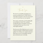 Erste Kommune Mary Jesus und Eucharist Dankeskarte (Rückseite)