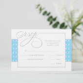 Erste Kommune oder Taufe UAWG | Blau RSVP Karte (Stehend Vorderseite)