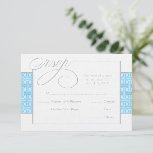 Erste Kommune oder Taufe UAWG | Blau RSVP Karte (Stehend Vorderseite)