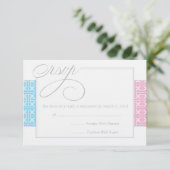 Erste Kommune oder Taufe UAWG | Blau RSVP Karte (Stehend Vorderseite)