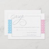 Erste Kommune oder Taufe UAWG | Blau RSVP Karte (Vorne/Hinten)