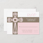 Erste Kommune oder Taufe UAWG | Pink RSVP Karte (Vorne/Hinten)