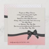 Erste Kommune Pink Polka Dot mit Bow Einladung (Vorne/Hinten)