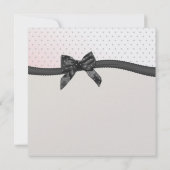 Erste Kommune Pink Polka Dot mit Bow Einladung (Rückseite)