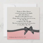 Erste Kommune Pink Polka Dot mit Bow Einladung (Vorderseite)