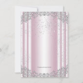 Erste Kommune Rosa und Graue Perle Einladung (Rückseite)