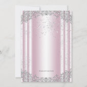 Erste Kommune Rosa und Graue Perle Einladung (Rückseite)