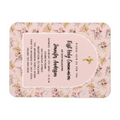 Erste Kommune Rose Gold Blume Pampas Einladung Magnet (Horizontal)