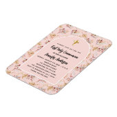 Erste Kommune Rose Gold Blume Pampas Einladung Magnet (Linke Seite)