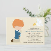 Erste Kommune, Rothaarige Junge Einladung (Stehend Vorderseite)