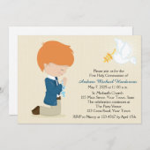 Erste Kommune, Rothaarige Junge Einladung (Vorne/Hinten)