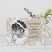 Erste Kommune Rustikale Flora mit Foto Einladung (Stehend Vorderseite)