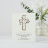 Erste Kommune Sage Green Blush Pink Floral (Stehend Vorderseite)