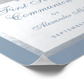 Erste Kommune Silver Arch Dusty Blue Willkommen Poster (Ecke)
