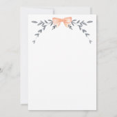 Erste Kommune Silver Blätter Peach Bow Einladung (Rückseite)