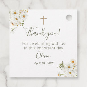 Erste Kommune, Taufe Floral Gefälligkeitstags Geschenkanhänger