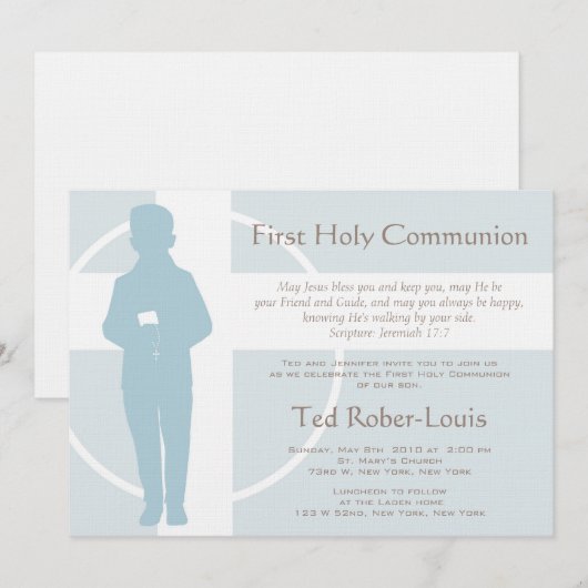 Erste Kommune und Ankündigung - Junge (Vorne/Hinten)