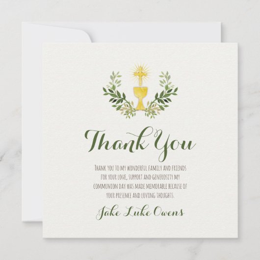 Erste Kommune Vielen Dank | flach Dankeskarte (Vorderseite)