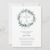 Erste Kommune von Wreath Blue Cross Einladung (Vorderseite)