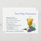 Erste Kommune, weiße Spitze Einladung (Vorne/Hinten)