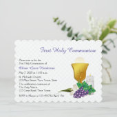 Erste Kommune, weiße Spitze Einladung (Stehend Vorderseite)