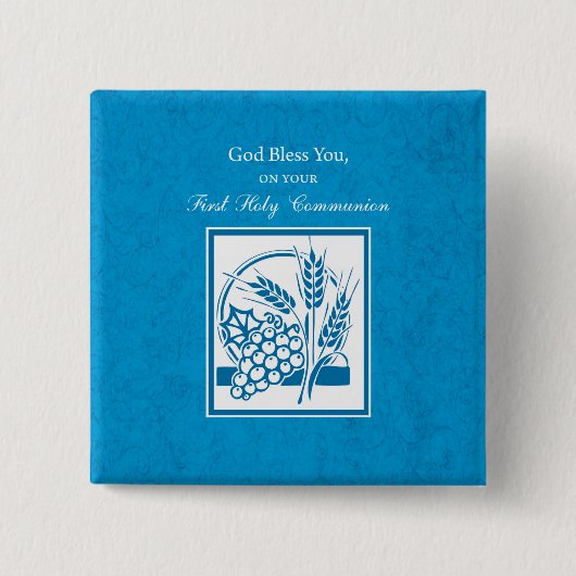 Erste Kommune, Weizen, Trauben blau Button (Vorderseite)