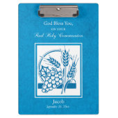 Erste Kommune, Weizen, Trauben blau Klemmbrett (Vorderseite)