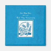 Erste Kommune, Weizen, Trauben blau Magnet (Vorne)