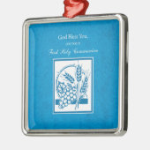 Erste Kommune, Weizen, Trauben blau Ornament Aus Metall (Links)