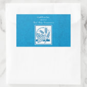 Erste Kommune, Weizen, Trauben blau Rechteckiger Aufkleber (Tasche)