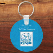 Erste Kommune, Weizen, Trauben blau Schlüsselanhänger (Vorderseite)