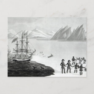 Erste Kommunikation mit den Einheimischen von Prin Postkarte