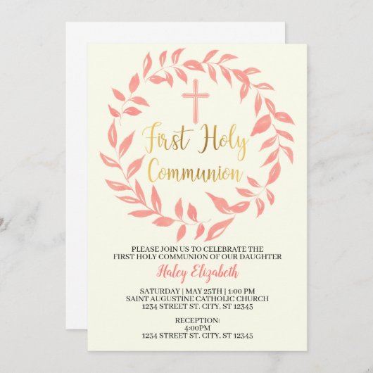 ERSTE KOMMUNIKATIONSANLAGE EINLADUNG (Vorne/Hinten)